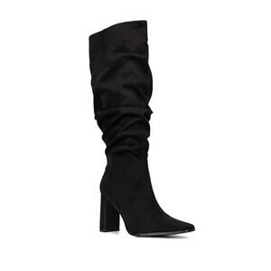 New York & Company Women's Damaris Stacked Heel Over the Knee Boots Black Size 6